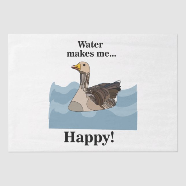 Goose Bird Swimming In Water Birthday Tissue Paper (Front)
