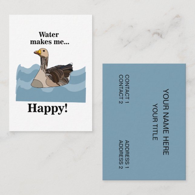 Goose Bird Swimming In Water Lake House Business Card (Front/Back)