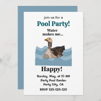 Goose Bird Swimming In Water Pool Party