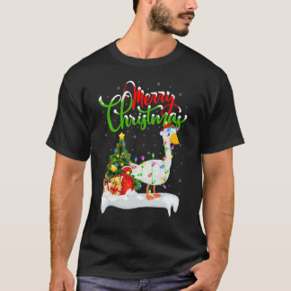 Goose Bird Xmas Decorations Santa Goose Christma T-Shirt