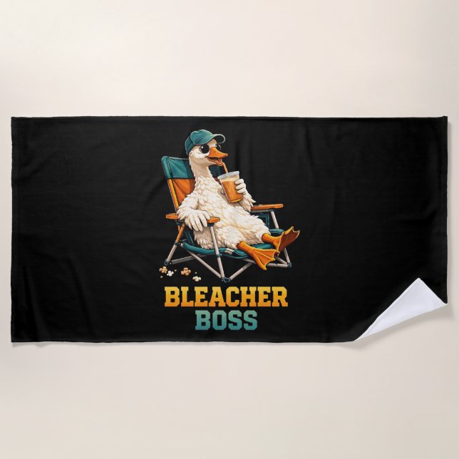 Goose Bleacher Boss Beach Towel (Front)