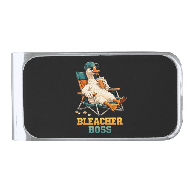 Goose Bleacher Boss Silver Finish Money Clip (Front)