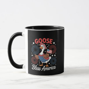 Goose Bless America Goose Bird 4th Of July  Mug