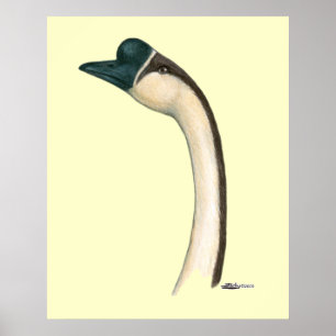 Goose:  Brown Chinese Head Poster