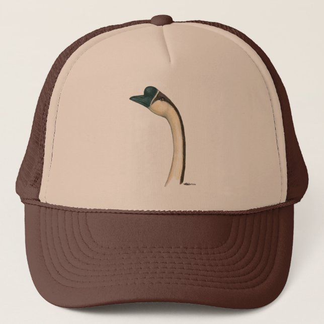 Goose:  Brown Chinese Head Trucker Hat (Front)
