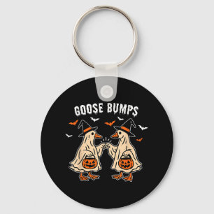 Goose Bumps Duck Pumking Halloween Funny Vintage Keychain