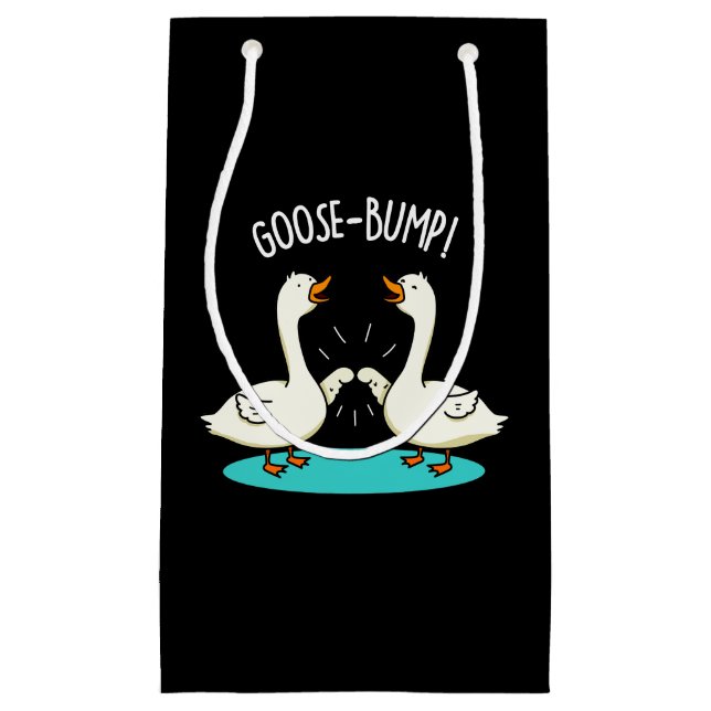 Goose Bumps Funny Animal Pun Dark BG Small Gift Bag (Front)