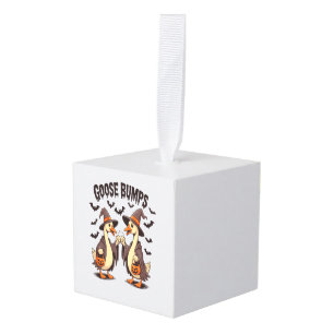 Goose Bumps Halloween Witch Fall Cube Ornament