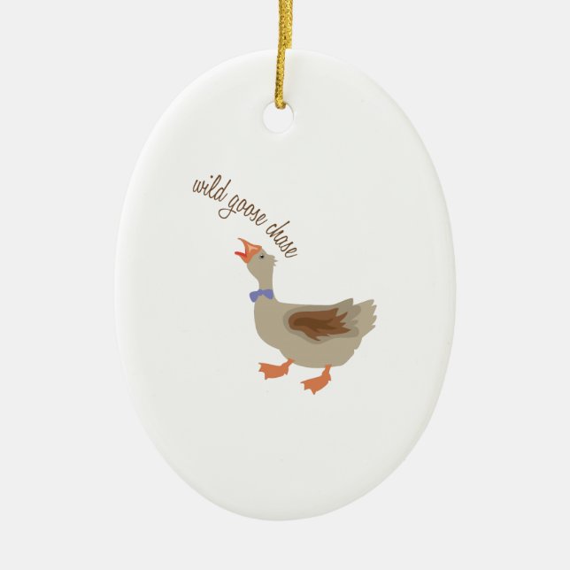 Goose Chase Ceramic Ornament (Front)