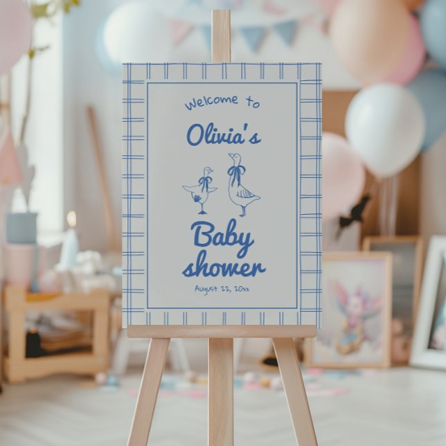 Goose Classic Blue Baby Boy Shower Welcome Foam Board (Creator Uploaded)