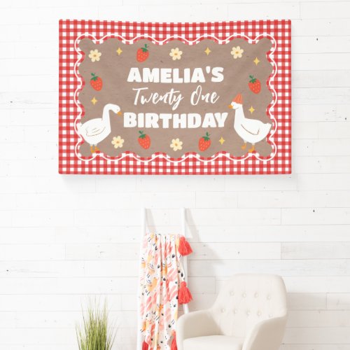 Goose craft Birthday party banner backdrop
