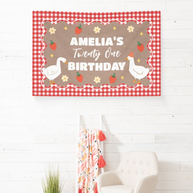 Goose craft Birthday party banner backdrop (Insitu)