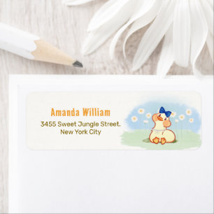 Goose Daisy Flower Baby Shower Return Address Label