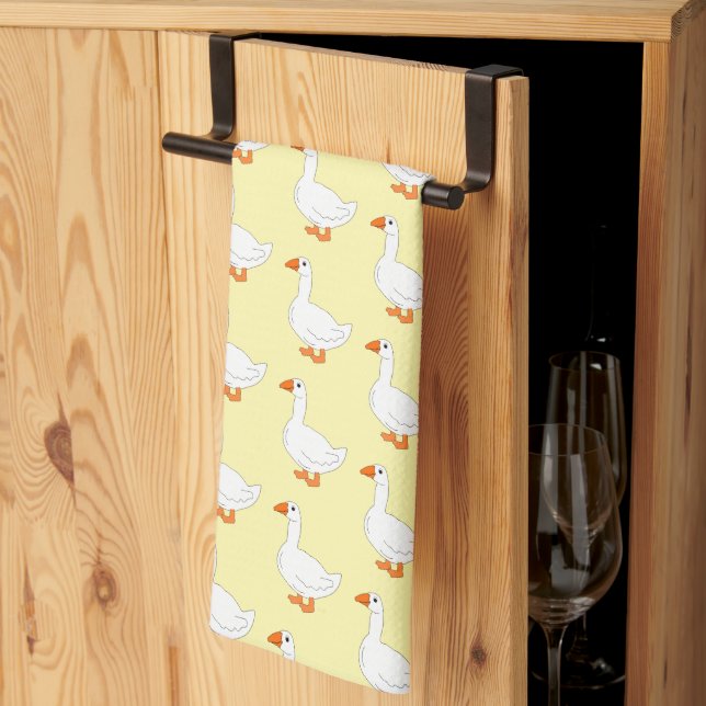 Goose Design Any Colour Background Kitchen Towel (Thirds Fold)