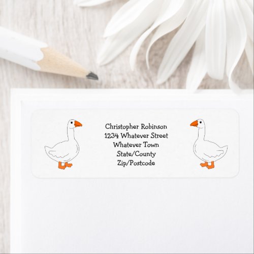 Goose Design Personalised Return Address Label