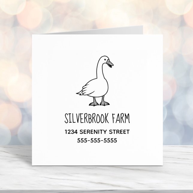 Goose Farm Business Address Self-inking Stamp (Creator Uploaded)