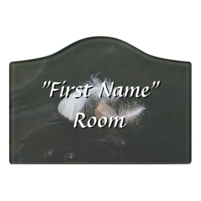 Goose Feathers Floating Door Sign (Small Crest Front)