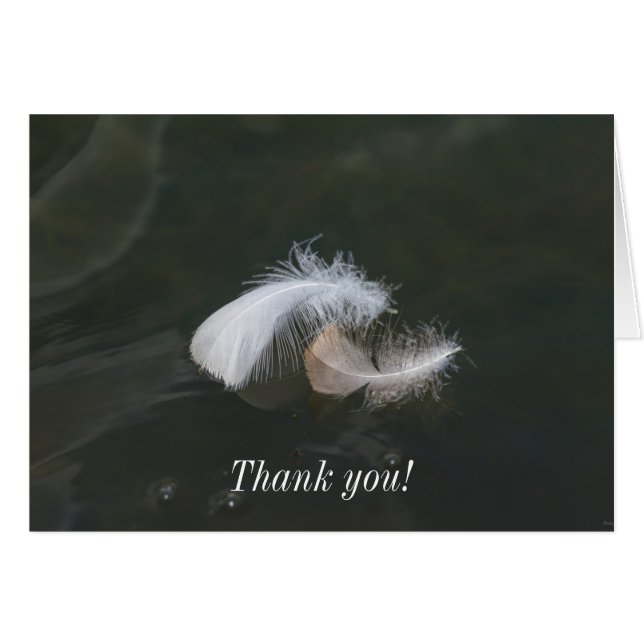 Goose Feathers Floating Thank You Card (Front Horizontal)