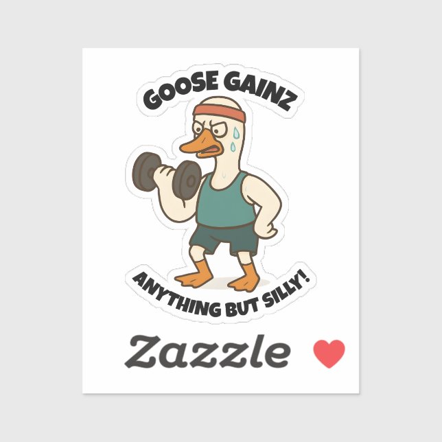 Goose Gainz – Funny Goose Gym Workout Design Sticker (Sheet)