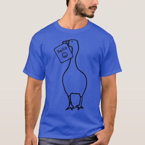 Goose Game with Stolen Hello Greeting Minimal T_Shirt