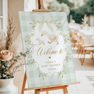 Goose Gender neutral Sage Baby Shower Welcome Foam Board