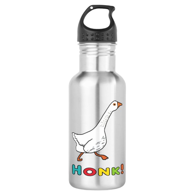 Goose Honk Stainless Steel Water Bottle (Front)