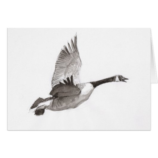 Goose in flight drawing cards (Front Horizontal)