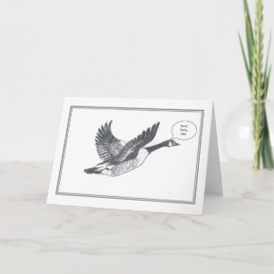 Goose in flight note card