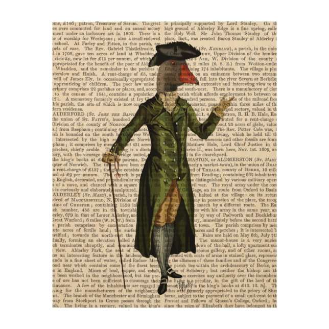 Goose in Green Regency Coat Wood Wall Art (Front)