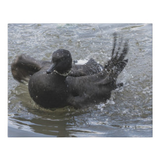 goose in the water faux canvas print