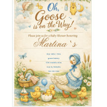 Goose is on the Way Baby Shower vintage Invitation