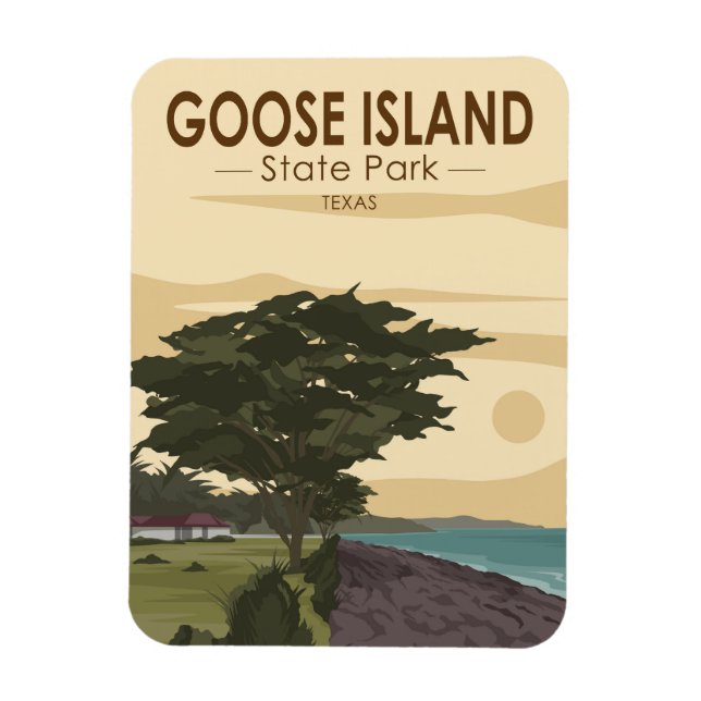 Goose Island State Park Texas Vintage  Magnet (Vertical)