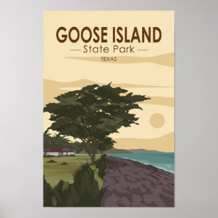 Goose Island State Park Texas Vintage  Poster