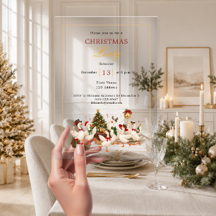 Goose Luxury Christmas Party Acrylic Invitations