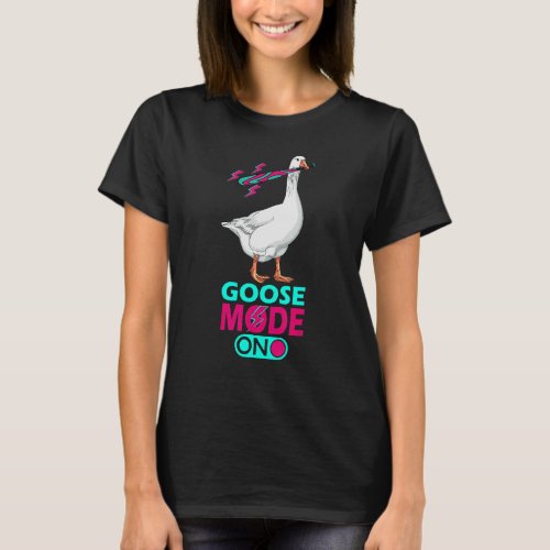 Goose Mode On Duck Chicken Retro Goose T_Shirt