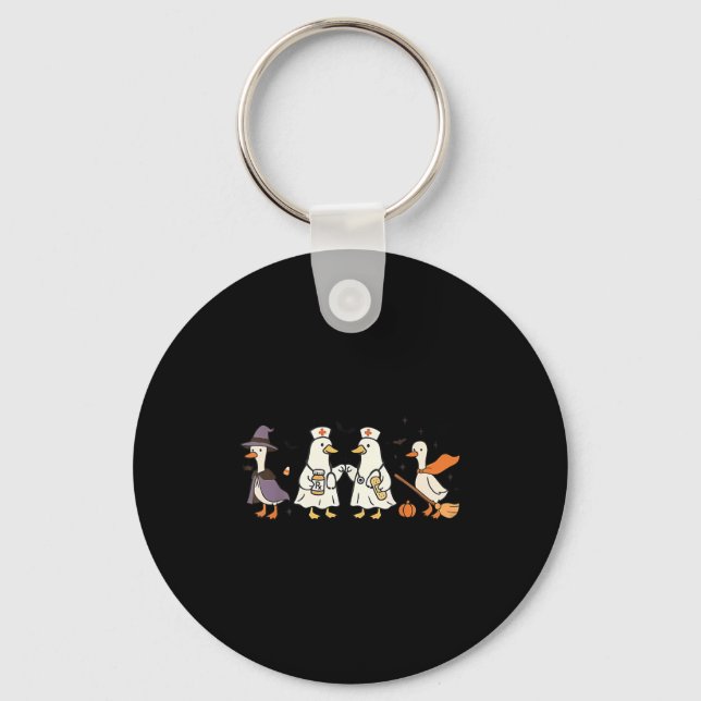 Goose Nurse Funny Silly Goose Er Nurse Funny Hallo Keychain (Front)