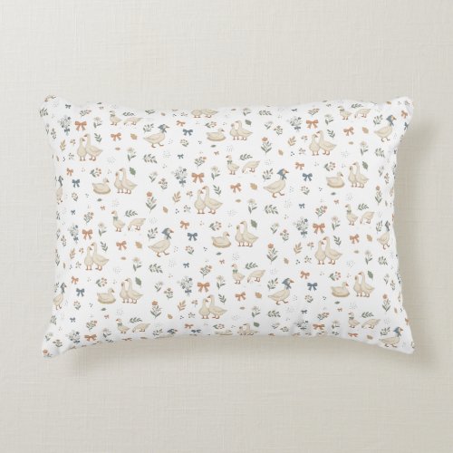 Goose Nursery Neutral Accent Pillow