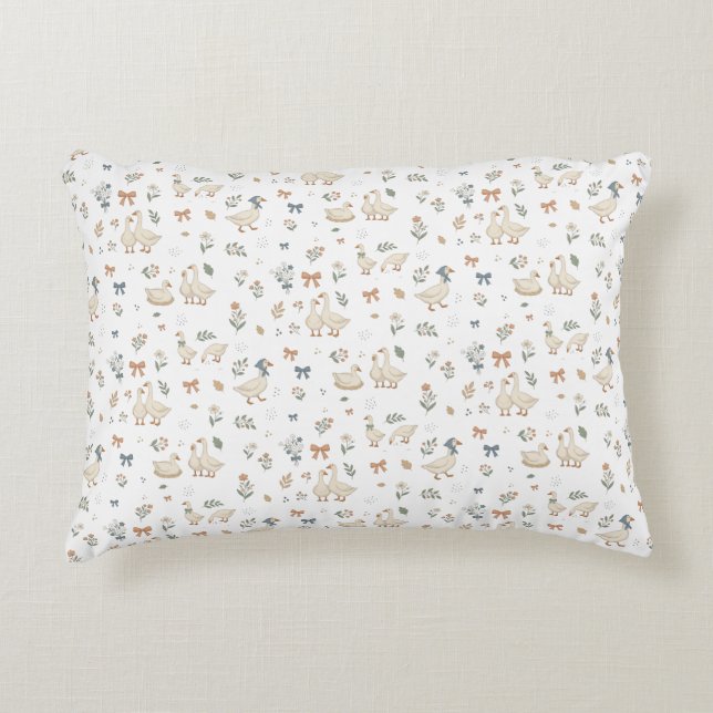 Goose Nursery Neutral Accent Pillow (Front)