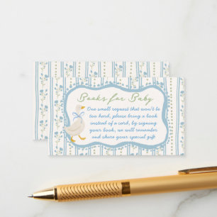Goose nursery rhymes baby shower book request enclosure card