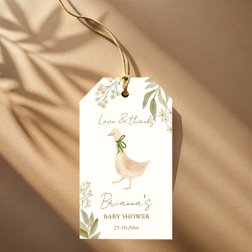 Goose nursery rhymes baby shower favor gift tags