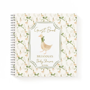 Goose nursery rhymes baby shower guest book