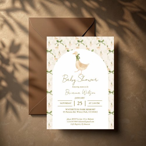 Goose nursery rhymes baby shower invitation