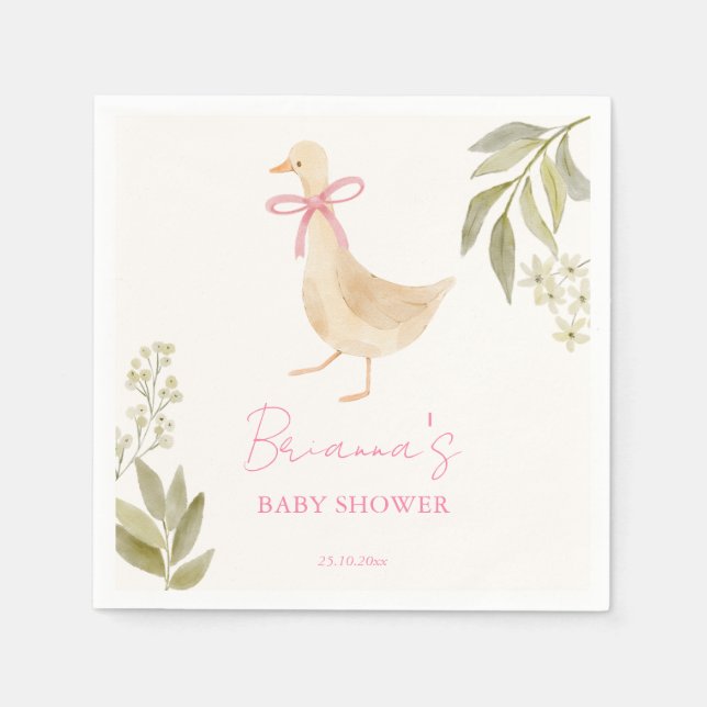 Goose nursery rhymes baby shower monogrammed napkins (Front)