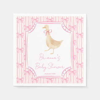 Goose nursery rhymes baby shower pink personalized napkins