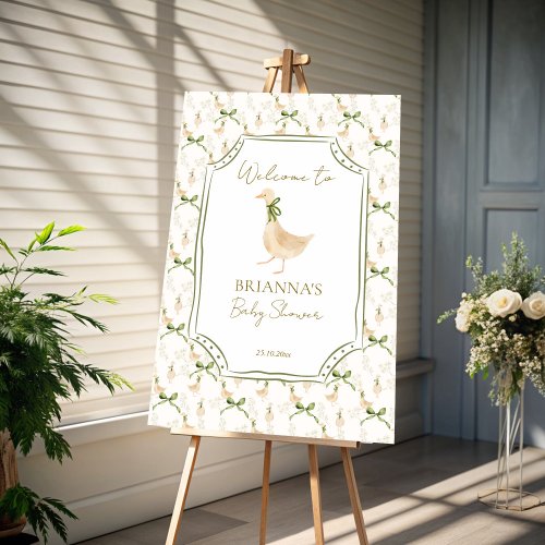 Goose nursery rhymes baby shower welcome sign