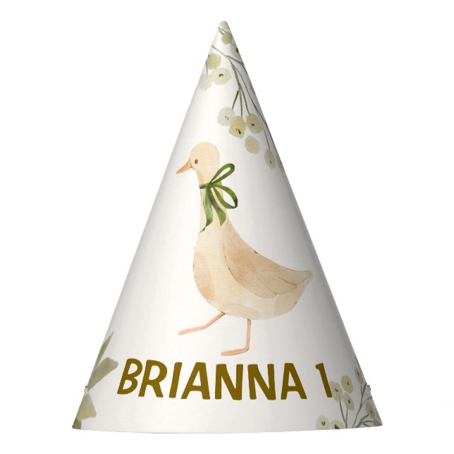 Goose nursery rhymes birthday party monogrammed party hat (Front)