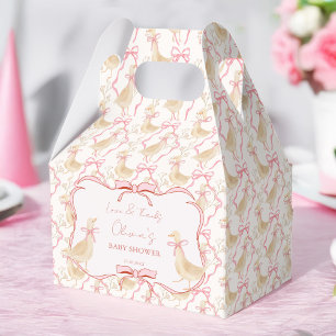 Goose nursery rhymes pink baby shower personalized favor boxes