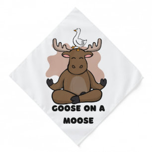 Goose on a Moose Animal Funny Bandana