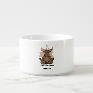 Goose on a Moose Animal Funny Bowl