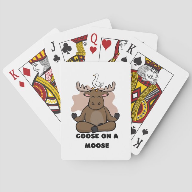 Goose on a Moose Animal Funny Poker Cards (Back)